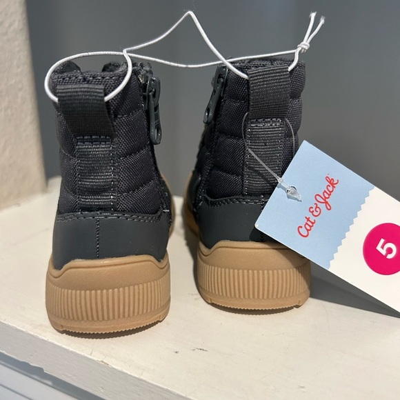 Cat and Jack Boys/Girls Charcoal Gray Fox Boots Toddler Size 5 - Picture 6 of 9